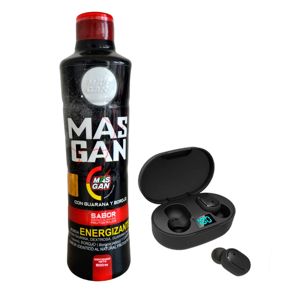 Masgan 500ml + Audífonos Bluetooth